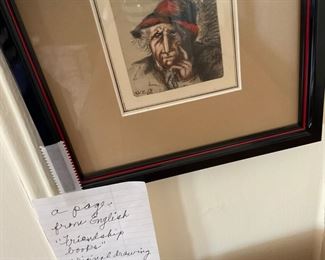 BUY IT NOW $100. 19th Century, original drawing, page from “Friendship books”.