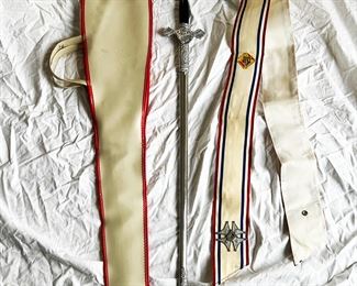  KNIGHTS OF COLUMBUS CEREMONIAL SWORD, SHEATH, SCABBARD AND SASH