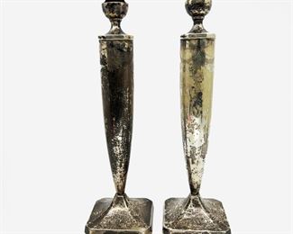  VINTAGE PAIR OF STERLING SILVER CANDLESTICKSNOT WEIGHTEDEACH 11 TTOTAL 266 DWT