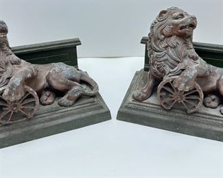 Vintage Set Bronze Lion Bookends On Metal Bases
Lot #: 87
