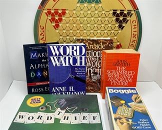 Vintage Chinese Checkers Board, Word Thief, Boggle & Word Game Books
Lot #: 192