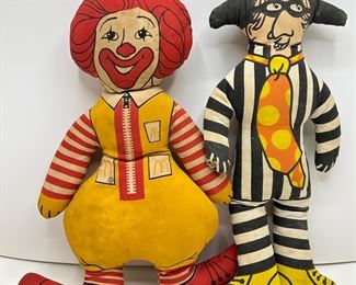 1970s McDonalds Ronald McDonald & Hamburgler Stuffed Dolls
Lot #: 198