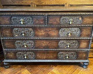 Vintage Solid Wood Dresser With Carved Front Doors
Lot #: 30