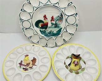 3 Vintage Egg Platters, 1 Hand Painted In Italy
Lot #: 78