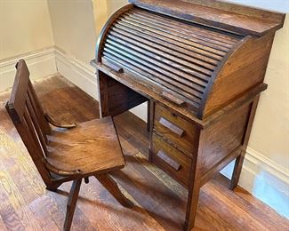 Vintage Kid's Roll Top Desk With Chair
Lot #: 1