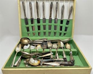Silver Plate Cutlery, Several Pattens By Community & Rogers In Vintage Box (Over 70 Pieces)
Lot #: 88