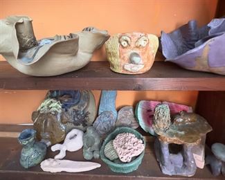 Over 20 Pieces Of Hand Made Ceramic Bowls, Figurines & More
Lot #: 184