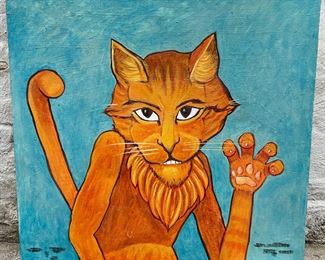 Original Oil Painting Of Cat, Signature Was Blacked Out
Lot #: 166