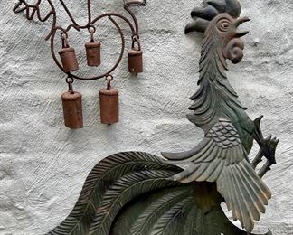 Vintage Tin Rooster Wall Hanging & Rooster Chimes
Lot #: 119