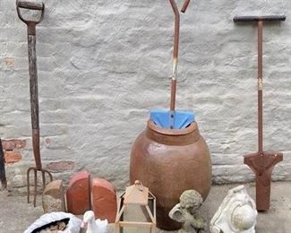 Garden Tools, Ornaments, Lantern & Large Urn
Lot #: 116