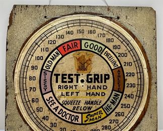 Antique Wood Carnival Sign For Test Grip Strength Game
Lot #: 98