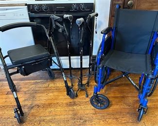 Drive Wheel Chair, Walker & 3 Canes
Lot #: 182