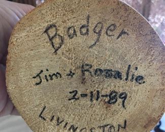 Signed Badger Kachina