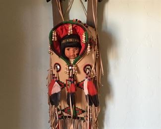 Leather beaded papoose