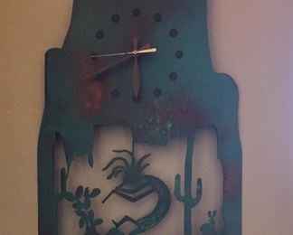 Kokopelli metal wall clock - works