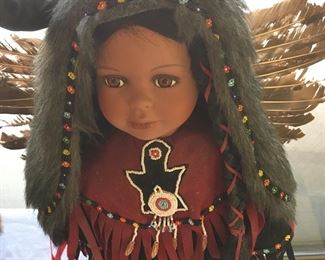 Native American doll beaded leather
