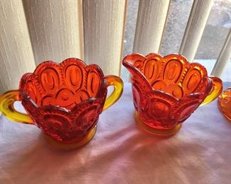 Amberina glass pieces