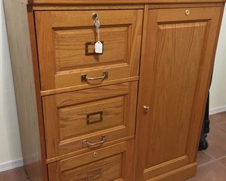 Wood file cabinet w/storage