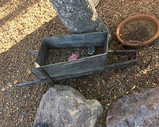 Old outdoor wood cart small