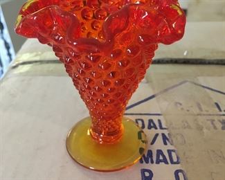 Amberina glass vase