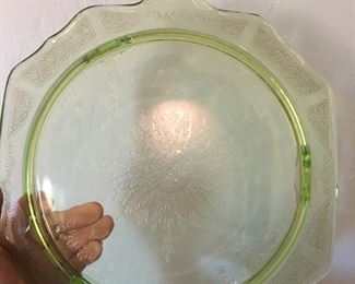 Green collectible cake plate