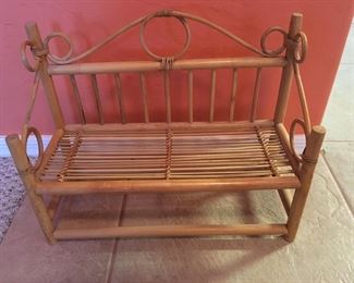 Wicker doll bench