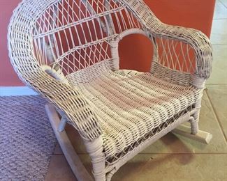 Toddler or large doll wicker ricker