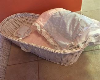 Wicker doll bed