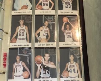 Basketball card collection in book