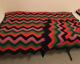 Zigzag afghan vintage