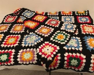 Traditional granny square afghan