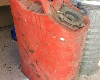 Old metal gas can red