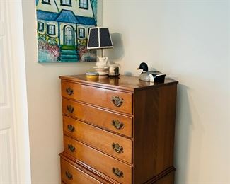 Six drawer maple chest on chest