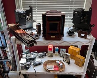 Variety of cameras and accessories.