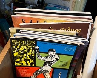 Vintage Redwings programs and two silver stadium posters