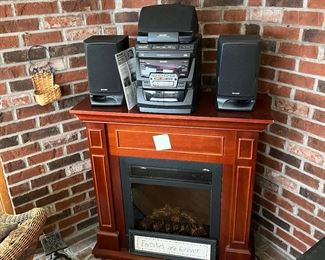 Sharp CD/Cassette/AM/FM stereo and electric fireplace