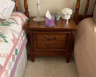. . . with a nice mid-century nightstand in between