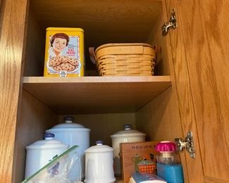 . . . nice canister set, tin, basket