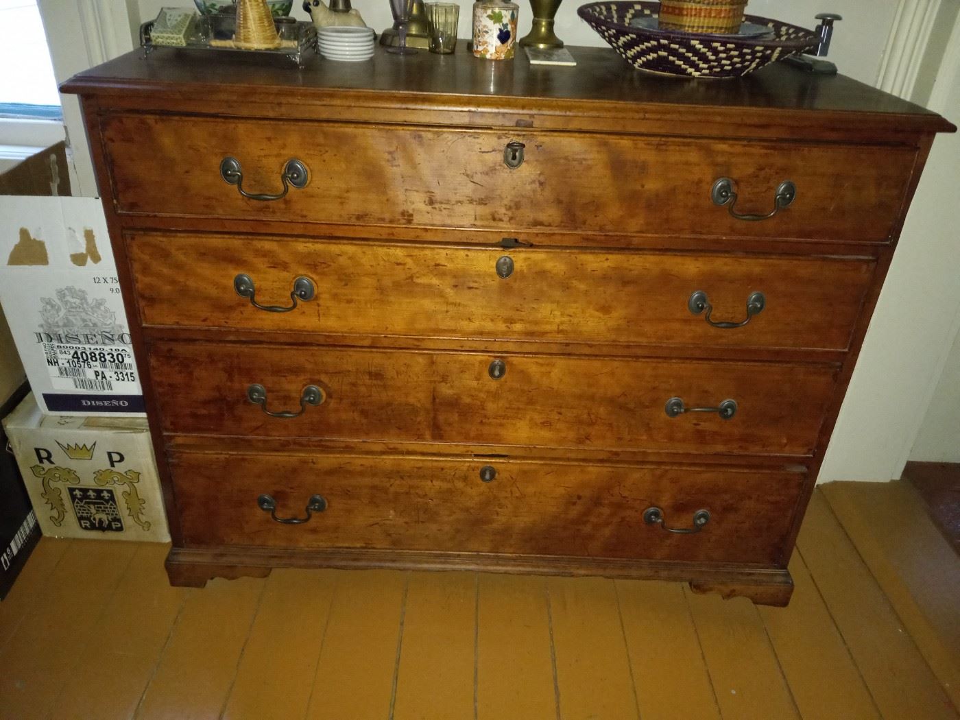 Period Chippendale chest of drawers