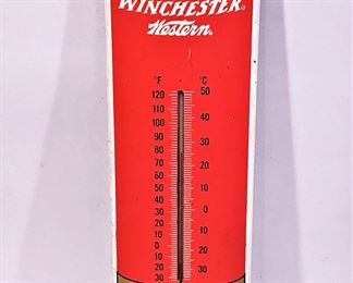 Vintage Advertising Winchester Metal Thermometer ........To register in order to place bids go to www.capitolsalesservices.hibid.com