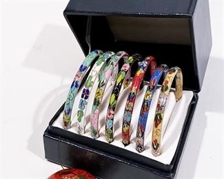 Cloisonne bracelets and pendant........To register in order to place bids go to www.capitolsalesservices.hibid.com