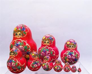 Hand painted Matryoshka Russian Nesting Dolls. Set of 10......To register in order to place bids go to www.capitolsalesservices.hibid.com