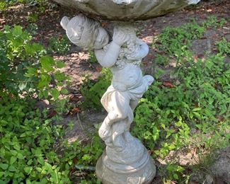 Vintage concrete fountain and bird bath