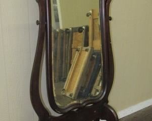 Mahogany Cheval Bedroom Mirror w/Claw Feet