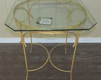 Glass Top/Iron Base Table