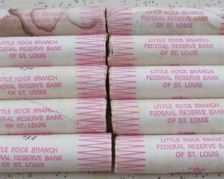 10 Rolls of 1973 Little Rock Branch Federal Reserve Bank of ST. Louis Pennies 