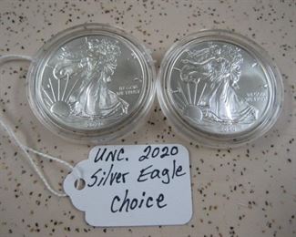 UNC. 2020 Silver Eagles