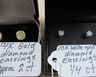 10K & 14K Gold & Diamond Earrings