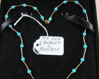 14K Gold & Turquoise Necklace