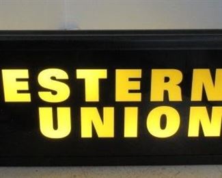 Lighted Western Union Double Sided Sign